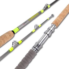 Fiblink 1-Piece/2-Piece Saltwater Offshore Trolling Rod Big Game Rod Conventional Boat Fishing Pole (6’, 6’6")