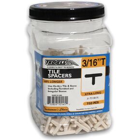 Daddy Long Leg Tee 3/16" Tile Spacers - 750 Pieces - Reusable Jar