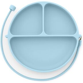 Silicone Suction Plate with Utensil Attachment for Baby Toddler - Promotes Self Feeding, BPA & Toxic Free, Dishwasher & Microwave Safe (Pale Mauve)