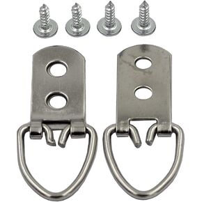 40 Packs 2 Holes Heavy Duty D Ring Hook Picture Hanger Strong Photo Frame Hanging Clasp Screw Loding 50 lbs