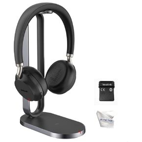 سماعات رأس ستيريو بلوتوث لاسلكية GTW Yealink BH72 مع ميكروفون، بطارية 35 ساعة، شحن لاسلكي، العمل من المنزل والمكتب - تكبير، لقاء، Webex، مكالمات، ميكروفون إلغاء الضوضاء، قماش GTW in Kuwait