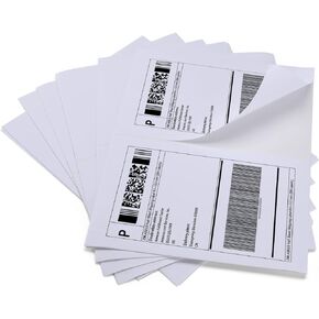 Half Sheet Shipping Label, Adhesive Printer Paper with Self Adhesive Compatible with Laser & Inkjet Printers, White 8.5 x 5.5 (400 Sheets, 800 Labels)