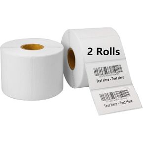 2 Rolls of 1000 (2000 Labels) 2-1/4 x 1-1/4 Inch Direct Thermal Perforated FNSKU Labels Amazon Barcode UPC Labels Compatible with Zebra & Eltron Desktop Printers