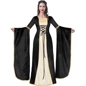 أزياء Spooktacular Creations لعصر النهضة للنساء، فستان مخملي من العصور الوسطى للنساء، فستان عصر النهضة الأيرلندي للهالوين