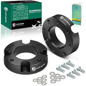 YHTAUTO 2 inch Front Leveling Lift Kit, Aluminum Strut Spacers w/Hardware Kit Fits 2007-2023 Toyota Tundra, 2x2, 4x4, RWD/4WD, Not Fit Rock Warrior Edition, Suspension Leveling Kit Set of 2