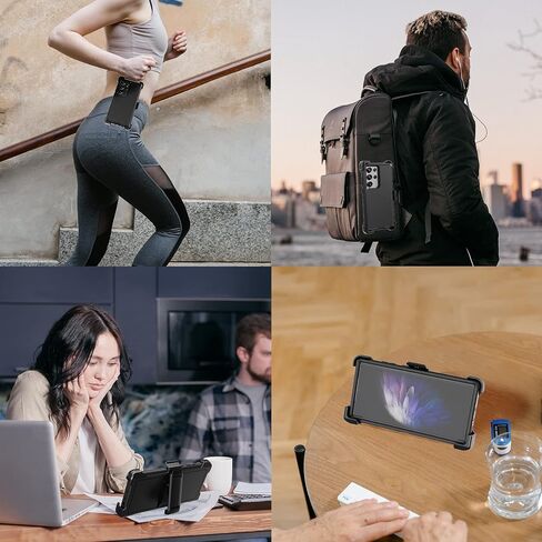 Rugged Phone Case for Samsung Galaxy S23 Ultra 5G, with Belt Clip Holster & Kickstand Heavy Duty Shockproof Protective Full Body Case Cover for Samsung Galaxy S23 Ultra 5G Phone (Black) in Saudi Arabia