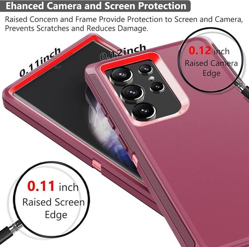 Rugged Phone Case for Samsung Galaxy S23 Ultra 5G, with Belt Clip Holster & Kickstand Heavy Duty Shockproof Protective Full Body Case Cover for Samsung Galaxy S23 Ultra 5G Phone (Black) in Kuwait