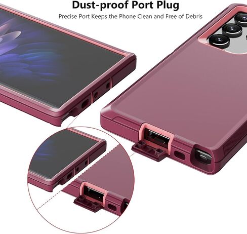 Rugged Phone Case for Samsung Galaxy S23 Ultra 5G, with Belt Clip Holster & Kickstand Heavy Duty Shockproof Protective Full Body Case Cover for Samsung Galaxy S23 Ultra 5G Phone (Black) in Kuwait