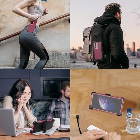 Rugged Phone Case for Samsung Galaxy S23 Ultra 5G, with Belt Clip Holster & Kickstand Heavy Duty Shockproof Protective Full Body Case Cover for Samsung Galaxy S23 Ultra 5G Phone (Black) in Kuwait