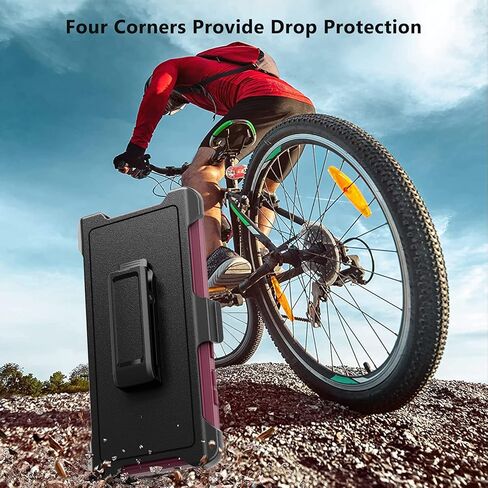 Rugged Phone Case for Samsung Galaxy S23 Ultra 5G, with Belt Clip Holster & Kickstand Heavy Duty Shockproof Protective Full Body Case Cover for Samsung Galaxy S23 Ultra 5G Phone (Black) in Kuwait