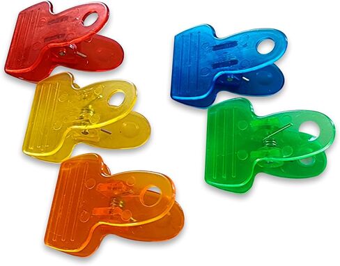 Bag Clips for Chips | Clothes Hanger Clips | Chip Clips Bag Clips Food Clips | Bag Clips for Food | Clips for Food Packages | Clips for Hanging | Plastic Clips, Multicolor 5 Pack in Saudi Arabia