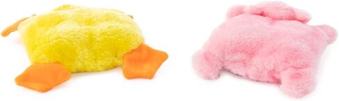 ZippyPaws Squeakie Pads - عبوتان من ألعاب الكلاب الخالية من الحشو، ألعاب الجراء القطيفة غير المحشوة، أشياء للكلاب الصغيرة والمتوسطة، ألعاب مسطحة تصدر صريرًا لعيد ميلاد الكلاب - البط والخنزير in Kuwait