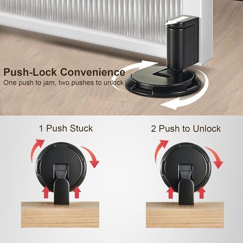 Windproof Door Stopper Indoor Heavy Duty Floor Door Stop Keep Door Open Mechanical No Drilling Door Stopper with Screws and 3M Adhesive, 1 Pack, Matte Brown Bronze in Saudi Arabia