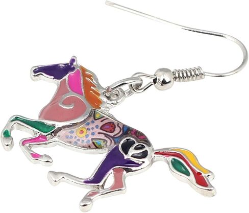 Dainty Enamel Running Horse Earrings Dangle Drop Cute Horse Jewelry Spring Summer Gifts for Women Teens Girls in Saudi Arabia