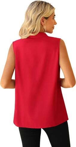 Jouica Womens Sleeveless Blouses Button Down Collared Shirts for Work Casual V Neck Tank Tops in Saudi Arabia