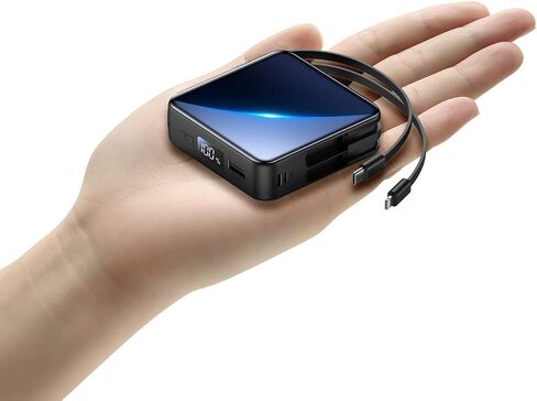 حزمة بطارية شاحن محمول بقوة 20000 مللي أمبير في الساعة مع كابلات شحن USB-C وiOS مدمجة وشاشة رقمية LED لهواتف iPhone 14 13 12 11 وSamsung Galaxy والمزيد in Saudi Arabia
