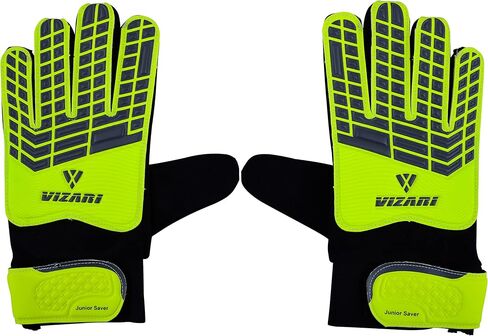 Vizari Junior Saver Goalkeeper Gloves: Premium Synthetic, Optimal Grip, Durable EVA Backhand, Secure Fit in Saudi Arabia