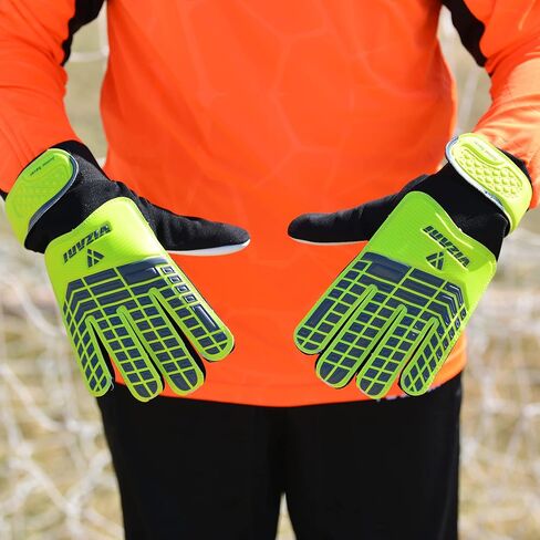 Vizari Junior Saver Goalkeeper Gloves: Premium Synthetic, Optimal Grip, Durable EVA Backhand, Secure Fit in Saudi Arabia