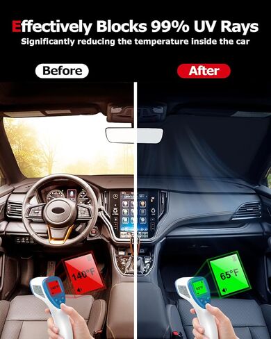 Windshield Sunshade for Subaru Outback 2021-2024,Retractable Front Window Sun Shade Block UV Sun Visor Outback Accessories in Kuwait