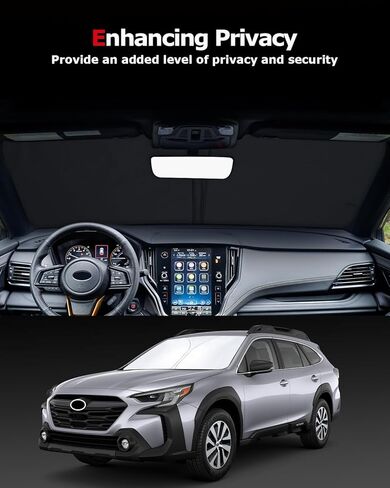 Windshield Sunshade for Subaru Outback 2021-2024,Retractable Front Window Sun Shade Block UV Sun Visor Outback Accessories in Kuwait