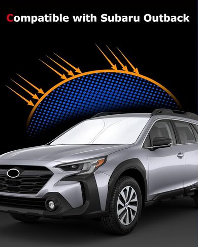 Windshield Sunshade for Subaru Outback 2021-2024,Retractable Front Window Sun Shade Block UV Sun Visor Outback Accessories in Kuwait