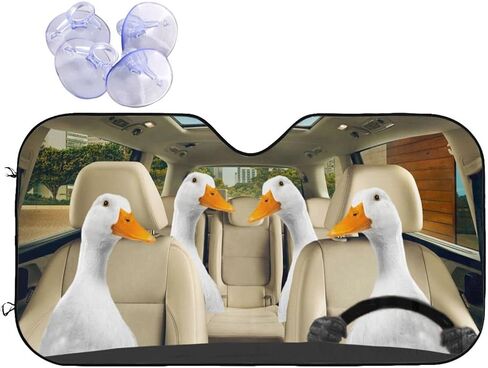 Car Windshield Sun Shade Duck Driving Car Sunshade for Car Truck SUV,Blocks UV Rays Keep Vehicle Cool Folding Auto Sunshades Car Sunscreen (55x29inch) in Saudi Arabia
