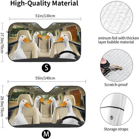 Car Windshield Sun Shade Duck Driving Car Sunshade for Car Truck SUV,Blocks UV Rays Keep Vehicle Cool Folding Auto Sunshades Car Sunscreen (55x29inch) in Saudi Arabia