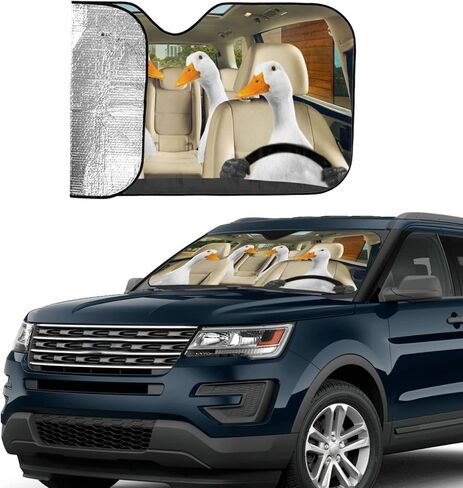 Car Windshield Sun Shade Duck Driving Car Sunshade for Car Truck SUV,Blocks UV Rays Keep Vehicle Cool Folding Auto Sunshades Car Sunscreen (55x29inch) in Saudi Arabia