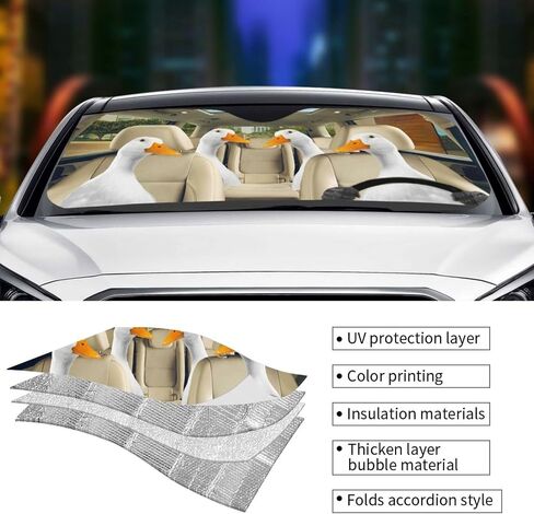 Car Windshield Sun Shade Duck Driving Car Sunshade for Car Truck SUV,Blocks UV Rays Keep Vehicle Cool Folding Auto Sunshades Car Sunscreen (55x29inch) in Saudi Arabia