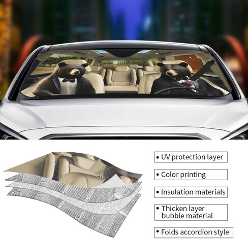 Car Windshield Sun Shade Duck Driving Car Sunshade for Car Truck SUV,Blocks UV Rays Keep Vehicle Cool Folding Auto Sunshades Car Sunscreen (55x29inch) in Saudi Arabia