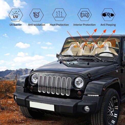 Car Windshield Sun Shade Duck Driving Car Sunshade for Car Truck SUV,Blocks UV Rays Keep Vehicle Cool Folding Auto Sunshades Car Sunscreen (55x29inch) in Saudi Arabia