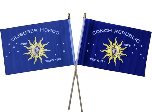 مجموعة أعلام من شركة Conch Republic of Key West مصنوعة من البوليستر بنسبة 100% مطبوعة بالشاشة الحريرية، مجموعة من عشرة أعلام in Saudi Arabia