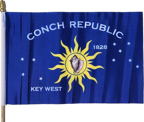 مجموعة أعلام من شركة Conch Republic of Key West مصنوعة من البوليستر بنسبة 100% مطبوعة بالشاشة الحريرية، مجموعة من عشرة أعلام in Saudi Arabia