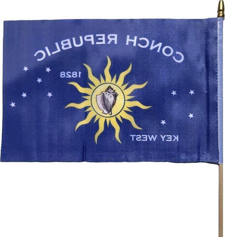 مجموعة أعلام من شركة Conch Republic of Key West مصنوعة من البوليستر بنسبة 100% مطبوعة بالشاشة الحريرية، مجموعة من عشرة أعلام in Saudi Arabia