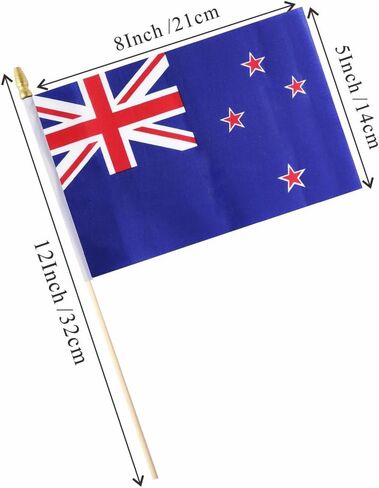 25 حزمة من أعلام نيوزيلندا الصغيرة المحمولة على عصا مقاس 5x8 بوصة in Kuwait