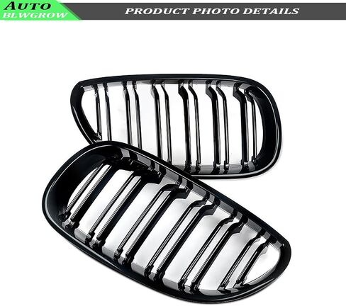 Front Kidney Grille Compatible with 2003-2009 BMW 5 series 520i 523i 525i 528i 530i 535i 550i BMW E60 Kidney Grill Glossy Black Double Slats in Saudi Arabia