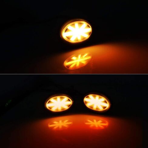 GTINTHEBOX عدسة مدخنة كهرمان LED للحاجز الجانبي لأضواء إشارة الانعطاف لـ 2007-2013 Mini Cooper Gen2 R55 R56 R57 R58 R59 - شعار Union Jack in Saudi Arabia