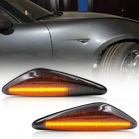 مصابيح علامة جانبية LED كهرمانية متتابعة من NSLUMO لعام 2016-up Mazda MX-5 ND 2009-2012 RX-8 عدسة مدخنة مصابيح أمامية للحاجز الأمامي استبدال مصابيح العلامات الجانبية OEM in Saudi Arabia