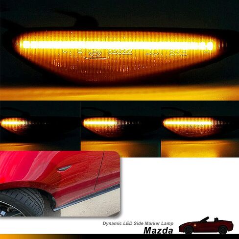 مصابيح علامة جانبية LED كهرمانية متتابعة من NSLUMO لعام 2016-up Mazda MX-5 ND 2009-2012 RX-8 عدسة مدخنة مصابيح أمامية للحاجز الأمامي استبدال مصابيح العلامات الجانبية OEM in Saudi Arabia