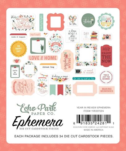 أيقونات Echo Park Cardstock Ephemera-Icon، السنة قيد المراجعة IR337024 in Saudi Arabia