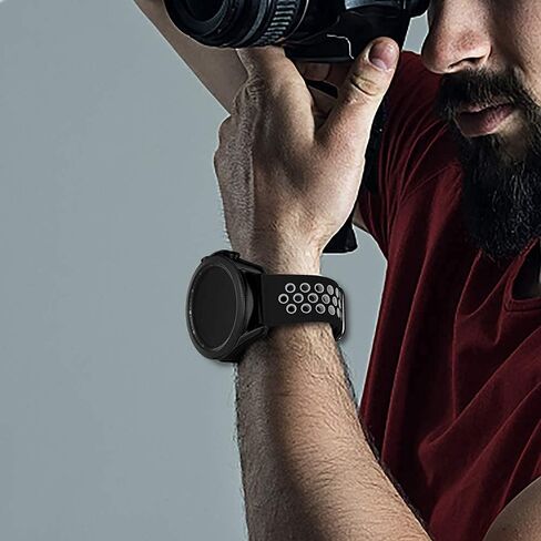 سوار رياضي من إيسوني متوافق مع ساعة جالاكسي 3 45 مم/ساعة جالاكسي 46 مم/جير S3 فرونتير، 22 مم سريع الفك من السيليكون المسامي، إكسسوارات حزام ساعة كبيرة وصغيرة in Kuwait