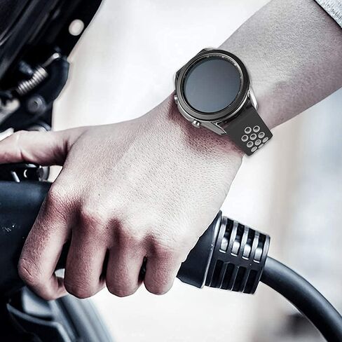 سوار رياضي من إيسوني متوافق مع ساعة جالاكسي 3 45 مم/ساعة جالاكسي 46 مم/جير S3 فرونتير، 22 مم سريع الفك من السيليكون المسامي، إكسسوارات حزام ساعة كبيرة وصغيرة in Kuwait