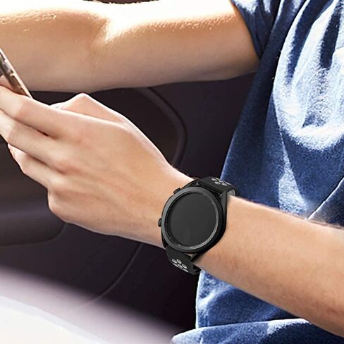 سوار رياضي من إيسوني متوافق مع ساعة جالاكسي 3 45 مم/ساعة جالاكسي 46 مم/جير S3 فرونتير، 22 مم سريع الفك من السيليكون المسامي، إكسسوارات حزام ساعة كبيرة وصغيرة in Kuwait