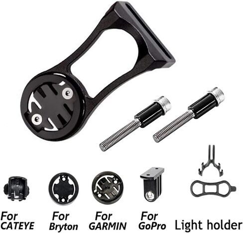 Bike Computer Mount Bike Out Front Mount for Garmin Edge, CATEYE, Bryton, Compatible with GoPro Camera, Bike Lights, All Garmin Series 25 130 200 500 510 520 800 810 820 1000 1030 GPS Computer in Kuwait