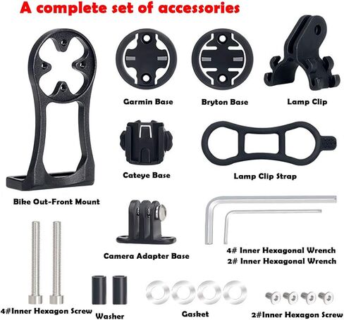 Bike Computer Mount Bike Out Front Mount for Garmin Edge, CATEYE, Bryton, Compatible with GoPro Camera, Bike Lights, All Garmin Series 25 130 200 500 510 520 800 810 820 1000 1030 GPS Computer in Kuwait