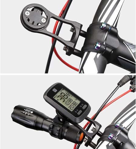 Bike Computer Mount Bike Out Front Mount for Garmin Edge, CATEYE, Bryton, Compatible with GoPro Camera, Bike Lights, All Garmin Series 25 130 200 500 510 520 800 810 820 1000 1030 GPS Computer in Kuwait