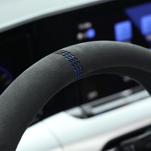 MEWANT Dark Gray 9002 Alcantara Anti-Skid Car Steering Wheel Cover Steering Wheel Protector Universal 99% Car Wheel Cover Wrap Car Interior Accessories (No Marker) in Saudi Arabia