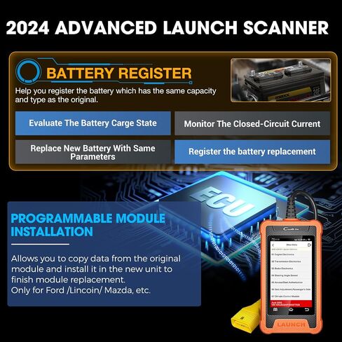 2024 LAUNCH X431 Elite Bidirectional Tool fit for Ford Lincoln Mercury Mazda, Full Systems All Resets Diagnostic Scanner, Programmable Module Installation, Battery Registration, Lifetime Free Update in Saudi Arabia