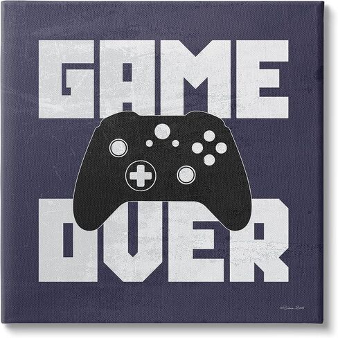 Stupell Industries Game Over Blue Controller Phrase Canvas Wall Art, Design by Susan Ball in Saudi Arabia