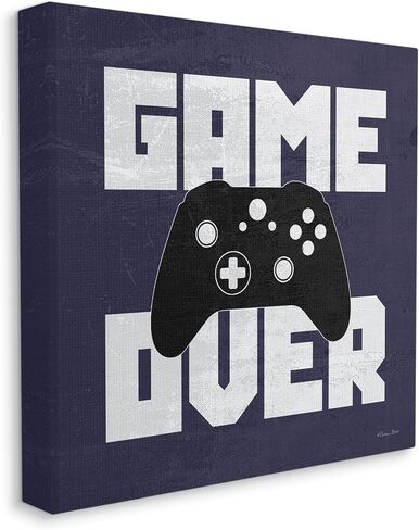 Stupell Industries Game Over Blue Controller Phrase Canvas Wall Art, Design by Susan Ball in Saudi Arabia